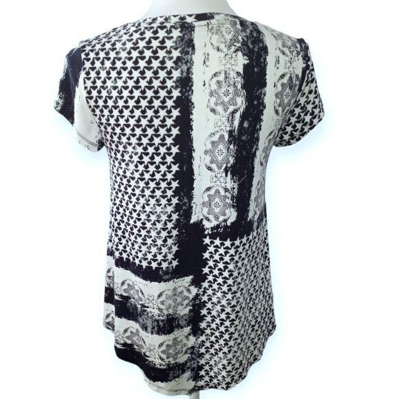 WESTPORT NAVY & CREAM/WHITE T-SHIRT SZ.XS EUC - Picture 3 of 6